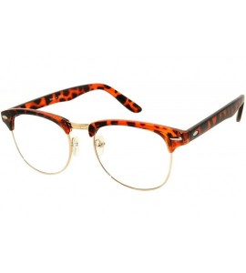 Cat Eye Aviator Brow Bar Flat Mirror Multicolor Lens Sunglasses Metal Frame - Clear_leopard_gold - CX182WCW6NL $18.17