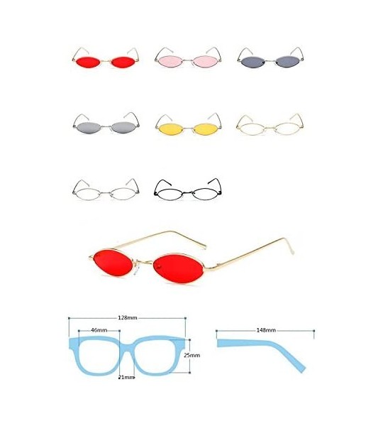 Oval Vintage Oval Sunglasses Small Metal Frames Designer Glasses - C6 - CM18EKL3HKL $31.54