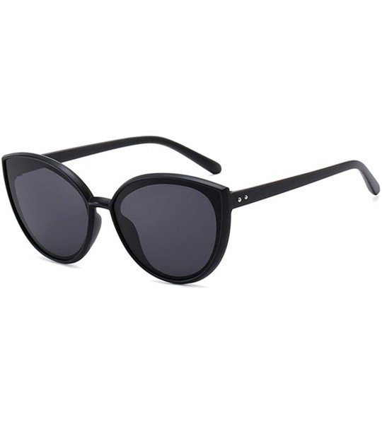 Oval Women Sunglasses Retro Sand Black Grey Drive Holiday Oval Non-Polarized UV400 - CT18RKH2MAA $17.42