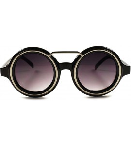 Round Designer Celebrity Fashion Vintage Retro Fancy Cute Womens Round Sunglasses - Black - C2189AMDAOX $24.05