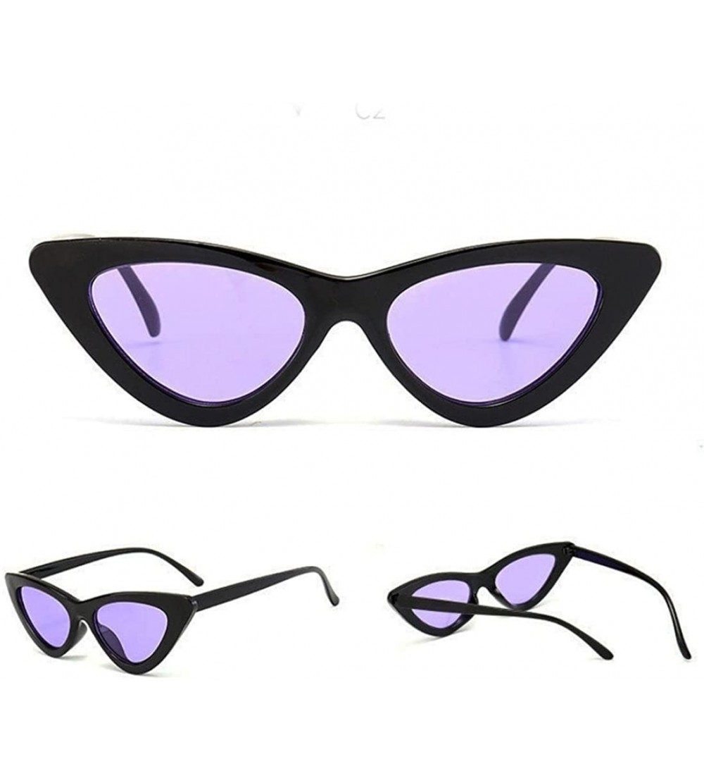 Oval Unisex Candy ColoredCat Eye Shades Integrated UV Sunglasses - M - C118G452R7M $13.37