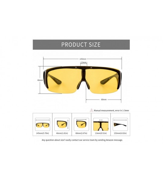 Rimless HD Day Night Driving Glasses Sunglasses for Men & Women - Anti Glare Polarized Flip Rx Glasses Side Shield - C31948ML...