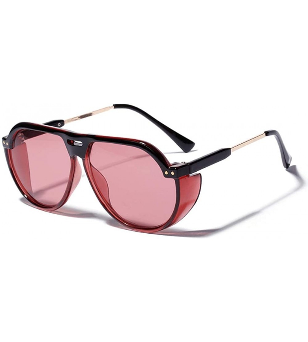 Square Fashion Men's and Women's Resin lens Candy Colors Sunglasses UV400 - Red - CS18NI0IG40 $19.50
