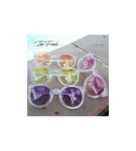 Round Women's Designer Inspired Oversized Round Circle Sunglasses Retro Fashion Style - 7-crystal - C218ZWORSXR $26.49