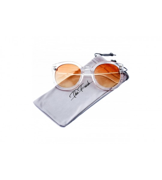 Round Women's Designer Inspired Oversized Round Circle Sunglasses Retro Fashion Style - 7-crystal - C218ZWORSXR $26.49