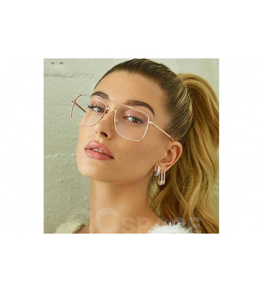 Square 47111 Square Simple Retro Sunglasses Men Women Fashion UV400 Glasses Gold Black - Gold Clear - C318YLZQZAG $19.67