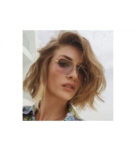 Square 47111 Square Simple Retro Sunglasses Men Women Fashion UV400 Glasses Gold Black - Gold Clear - C318YLZQZAG $19.67