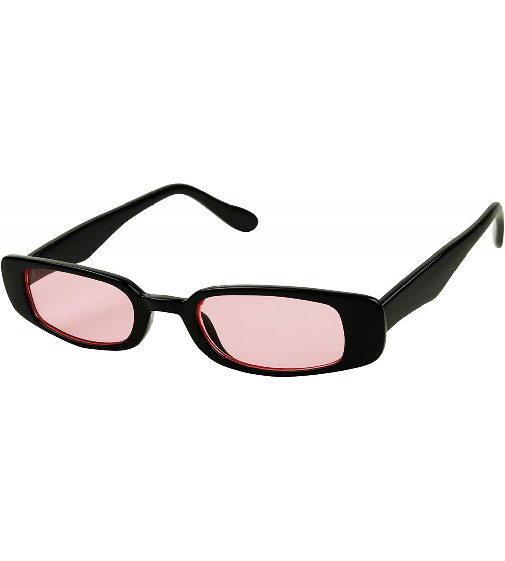Sport Slim Classic Rectangular Sunglasses UV Protection 90's Vintage Small Wide Retro Frame Fashion Shades - C419623G0OW $21.84