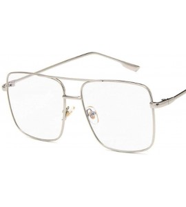 Square 47111 Square Simple Retro Sunglasses Men Women Fashion UV400 Glasses Gold Black - Gold Clear - C318YLZQZAG $19.67