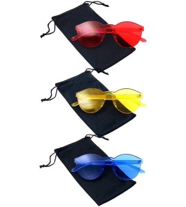 Rimless Bundle Of Sunglasses In A Bundles 3 Pairs Of Red Mens Womens Sun Glasses EE01 - CD18NLTL303 $41.12