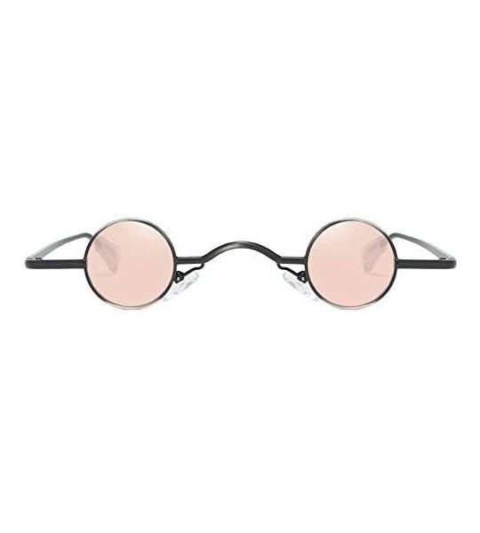 Round Classic Small Round Sunglasses Hip Hop Design Style Sunglasses Resin Lens Vintage Sunglasses - Unisex - Pink - CY199Y53...