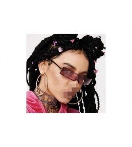 Oversized Vintage Metal Frame Small Sun Glasses Female Skinny Cat Eye Eyewear - As Picture-2 - C818W8AG6SD $44.98