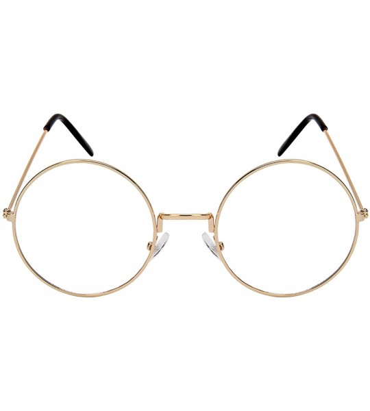 Oval Timeless Circle Frame Sunglasses with Transparent Lenses 3129-CL - Gold - CP183X0H0MZ $17.37