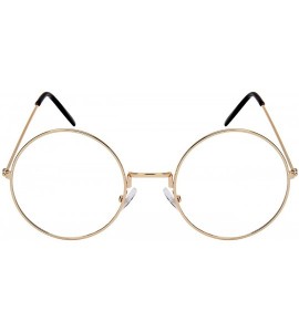 Oval Timeless Circle Frame Sunglasses with Transparent Lenses 3129-CL - Gold - CP183X0H0MZ $17.37