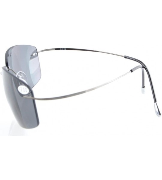 Rimless Titanium Rimless UV400 Polycarbonate Grey Lenses Bifocal Sunshine Readers Bifocal Sunglasses +2.0 - Grey Lens - CE129...