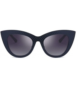 Rectangular Vintage Cat Eye Oversized Metal Frame Tinted Lenses Women Sunglasses - Black Gray - C918N8TNRID $20.47