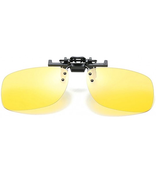 Square Polarized Clip-on Sunglasses Over Prescription glasses For Driving Fishing - Yellow - C1186S4GA7T $18.67