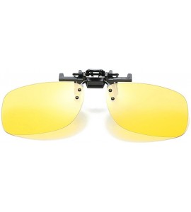 Square Polarized Clip-on Sunglasses Over Prescription glasses For Driving Fishing - Yellow - C1186S4GA7T $18.67