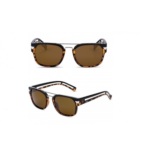 Wayfarer Designer Sunglasses For Men Women Fashion Polarized Retro Sun Glasses - Half-tortoise - C318NZEHLQO $89.81