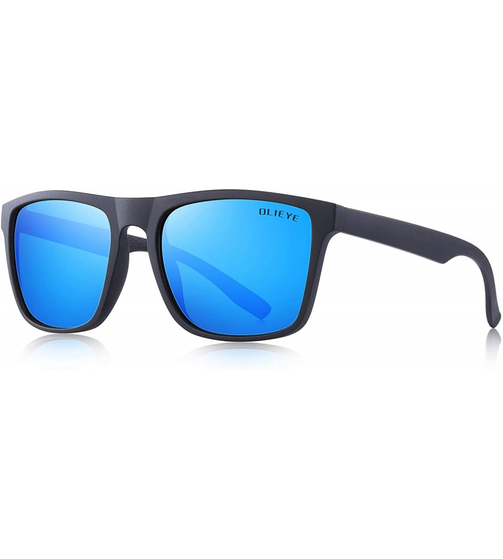 Square Vintage Polarized Driving Mens Sunglasses for Women Men Retro Square Sun Glasses - Blue Mirror - C918W5RQG7S $33.96