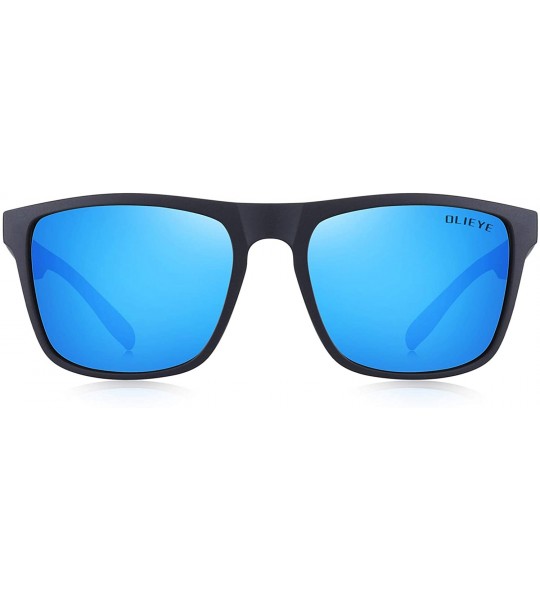 Square Vintage Polarized Driving Mens Sunglasses for Women Men Retro Square Sun Glasses - Blue Mirror - C918W5RQG7S $33.96