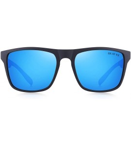 Square Vintage Polarized Driving Mens Sunglasses for Women Men Retro Square Sun Glasses - Blue Mirror - C918W5RQG7S $33.96