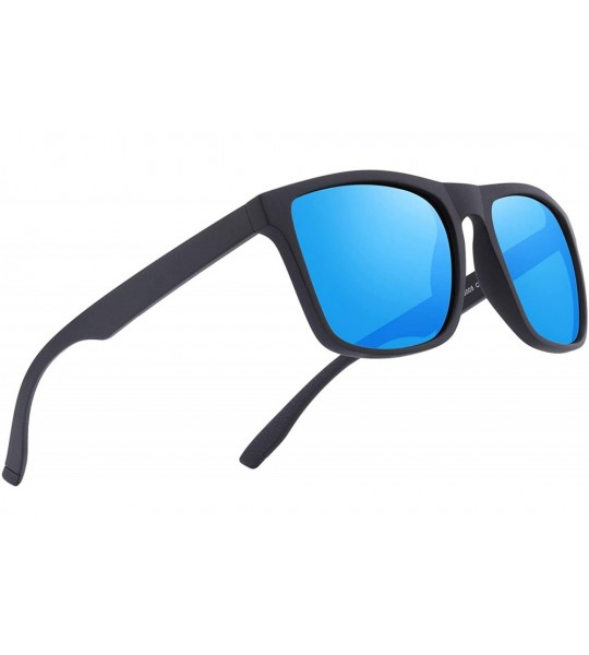 Square Vintage Polarized Driving Mens Sunglasses for Women Men Retro Square Sun Glasses - Blue Mirror - C918W5RQG7S $33.96