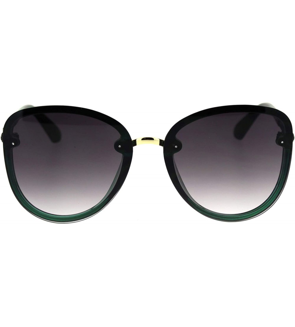 Butterfly Womens Exposed Lens Edge Chic Butterfly Diva Sunglasses - Green Smoke - C918SXSKKNT $22.76