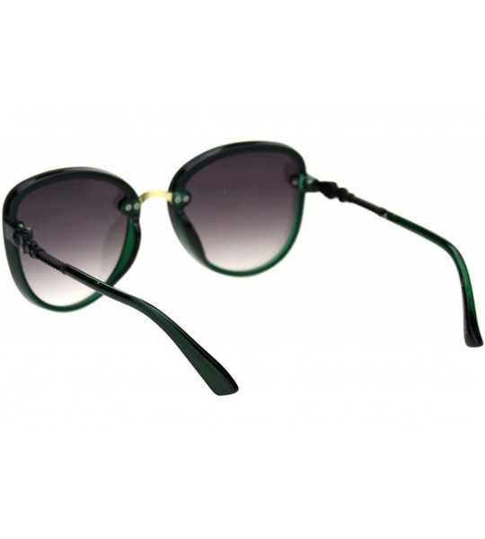 Butterfly Womens Exposed Lens Edge Chic Butterfly Diva Sunglasses - Green Smoke - C918SXSKKNT $22.76