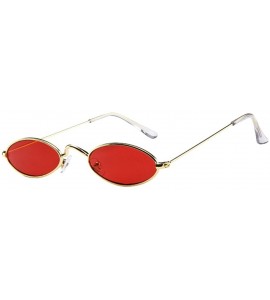 Oval Mens Womens Retro Small Oval Sunglasses Metal Frame Shades Eyewear Sunglasses - C - CU196DK9S09 $16.98