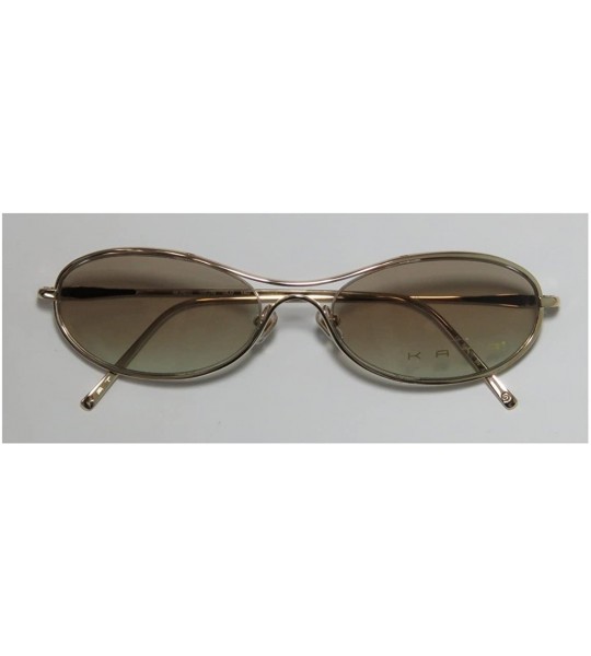 Oval Mondo Womens/Ladies Oval Full-rim Titanium 100% UVA & UVB Lenses Sunglasses/Sun Glasses - Gold - CZ121NI6TTF $35.58