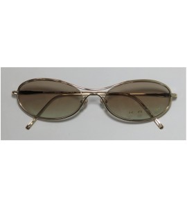 Oval Mondo Womens/Ladies Oval Full-rim Titanium 100% UVA & UVB Lenses Sunglasses/Sun Glasses - Gold - CZ121NI6TTF $35.58