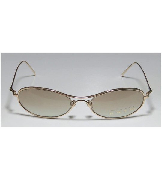 Oval Mondo Womens/Ladies Oval Full-rim Titanium 100% UVA & UVB Lenses Sunglasses/Sun Glasses - Gold - CZ121NI6TTF $35.58