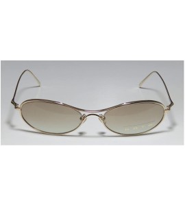 Oval Mondo Womens/Ladies Oval Full-rim Titanium 100% UVA & UVB Lenses Sunglasses/Sun Glasses - Gold - CZ121NI6TTF $35.58