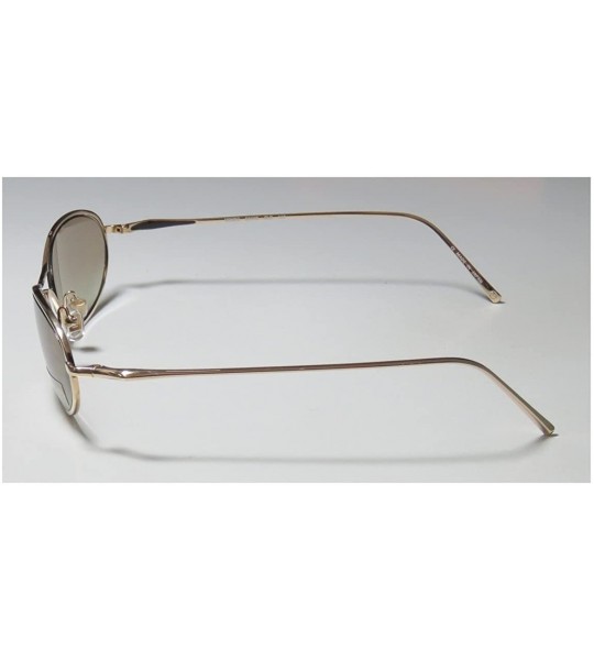 Oval Mondo Womens/Ladies Oval Full-rim Titanium 100% UVA & UVB Lenses Sunglasses/Sun Glasses - Gold - CZ121NI6TTF $35.58