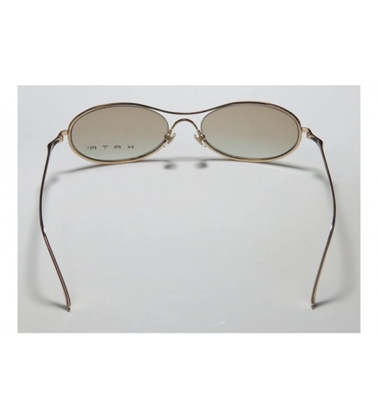 Oval Mondo Womens/Ladies Oval Full-rim Titanium 100% UVA & UVB Lenses Sunglasses/Sun Glasses - Gold - CZ121NI6TTF $35.58