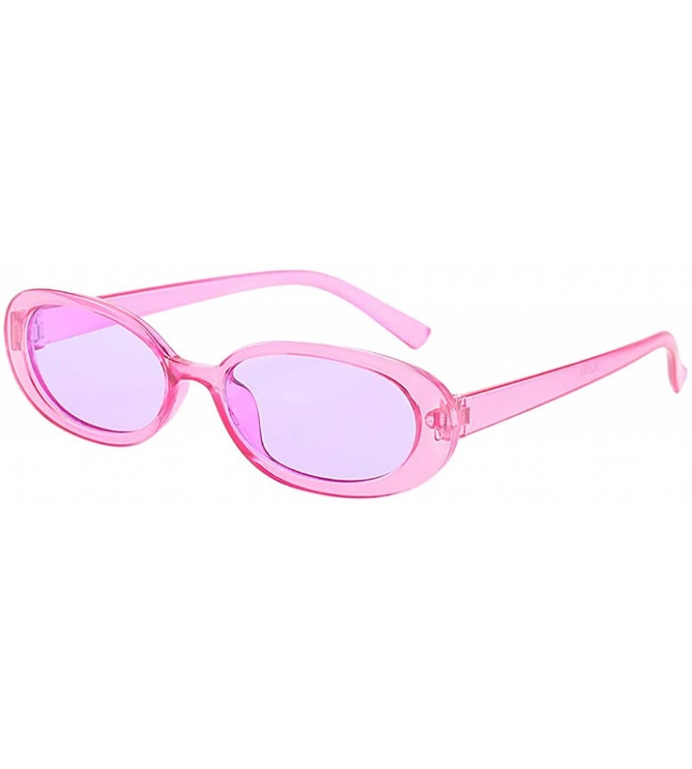 Oval Sunglasses for Men Women Vintage Sunglasses Rapper Oval Sunglasses Retro Glasses Eyewear Hippie - E - C118QNERKX7 $18.41
