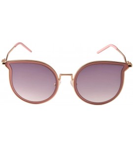 Cat Eye Fashion Metal Cat Eye Women Sunglass with Color Painting - Pink - CI192824O7L $27.79