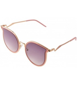 Cat Eye Fashion Metal Cat Eye Women Sunglass with Color Painting - Pink - CI192824O7L $27.79