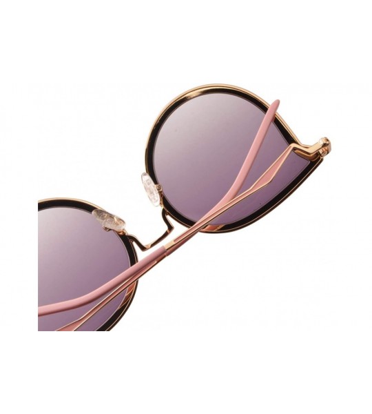 Cat Eye Fashion Metal Cat Eye Women Sunglass with Color Painting - Pink - CI192824O7L $27.79