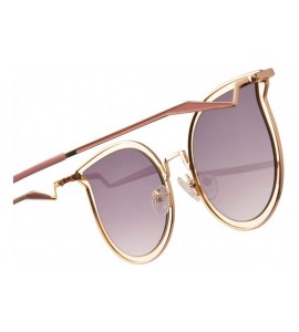 Cat Eye Fashion Metal Cat Eye Women Sunglass with Color Painting - Pink - CI192824O7L $27.79