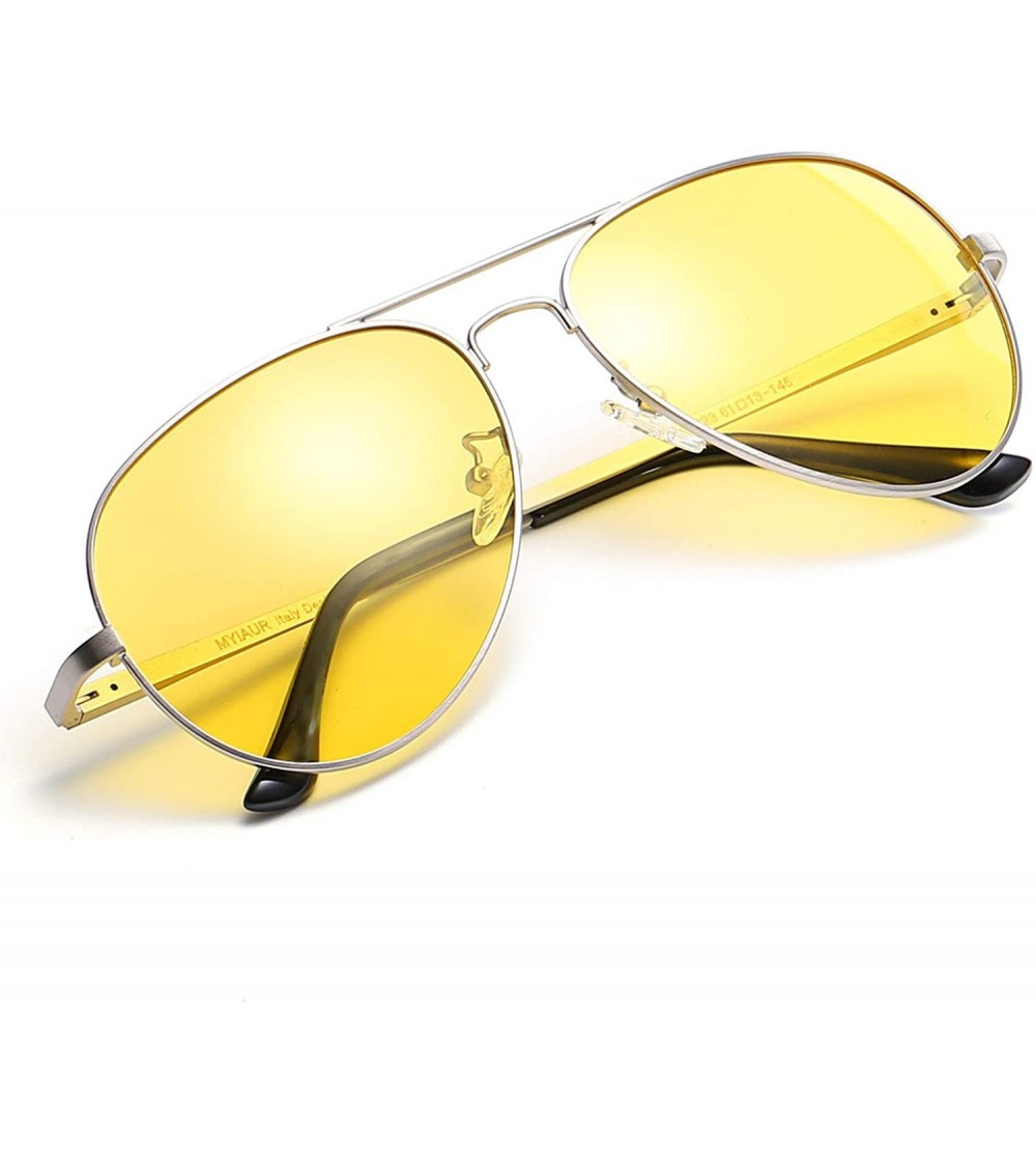 Aviator Night-driving Glasses - HD-Vision Yellow Glasses - for Fashion Men & Women - Polarized Lens Anti Glare - CZ1898O882D ...