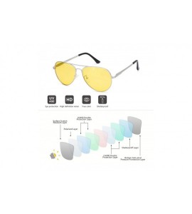 Aviator Night-driving Glasses - HD-Vision Yellow Glasses - for Fashion Men & Women - Polarized Lens Anti Glare - CZ1898O882D ...