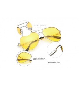 Aviator Night-driving Glasses - HD-Vision Yellow Glasses - for Fashion Men & Women - Polarized Lens Anti Glare - CZ1898O882D ...