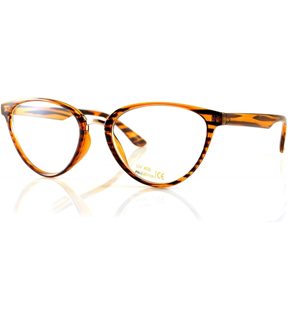 Cat Eye Sexy Women's Metal Bridge Clear Lens Foxy Cat-Eye Eyeglasses A145 - (Clear) Tortoise - CV18CGQM0UO $20.81