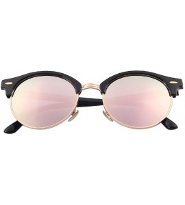 Semi-rimless Polarized Sunglasses for Men Women Semi Rimless Retro Brand Sun Glasses S8054 - Pink&pink - CN12NZSUPSV $22.71