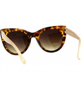 Oversized Womens Mod Chic Oversize Cat Eye Thick Plastic Sunglasses - Tortoise Peach Brown - CU180Q9AOQX $19.19