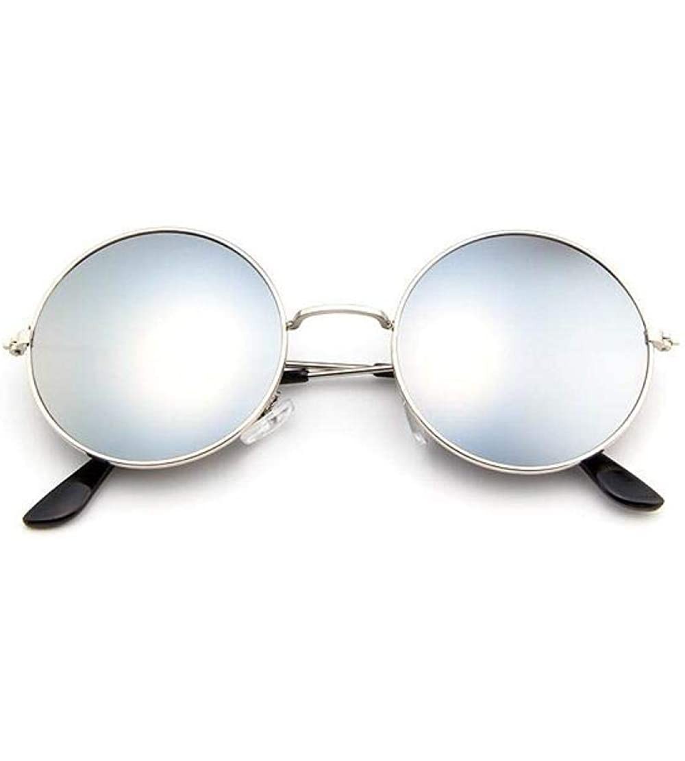 Round 2019 New Classic Round Sunglasses Women Small Vintage Retro Glasses Women Black - Silver - CT18YQO7MXI $17.89
