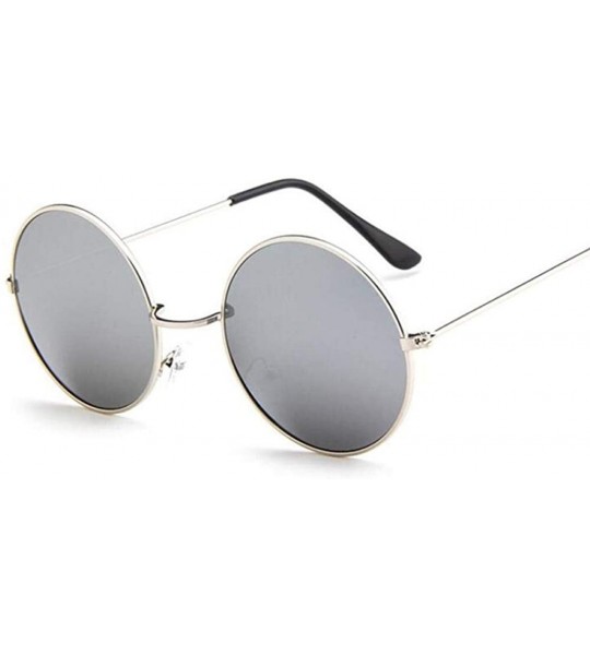 Round 2019 New Classic Round Sunglasses Women Small Vintage Retro Glasses Women Black - Silver - CT18YQO7MXI $17.89