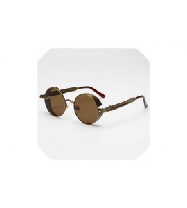 Round Metal Steampunk Sunglasses Men Women Round Glasses Brand Design Vintage Sunglasses - 4 - CX18W5SCIA0 $43.94